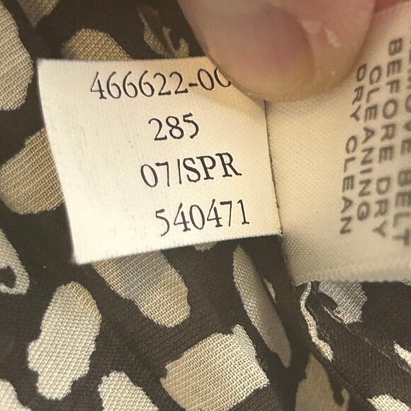 Banana Republic brown and cream pleated belted collared dress silk blend size 6 - Picture 13 of 13